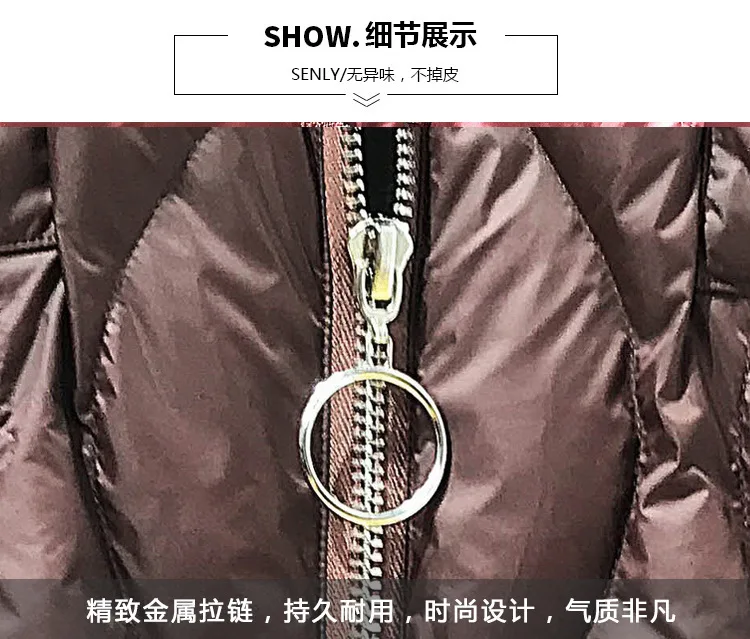 Winter New Style Fashion Solid Color Straight-Cut down Jacket White Duck down Ol Commuting down Jacket Mid-length