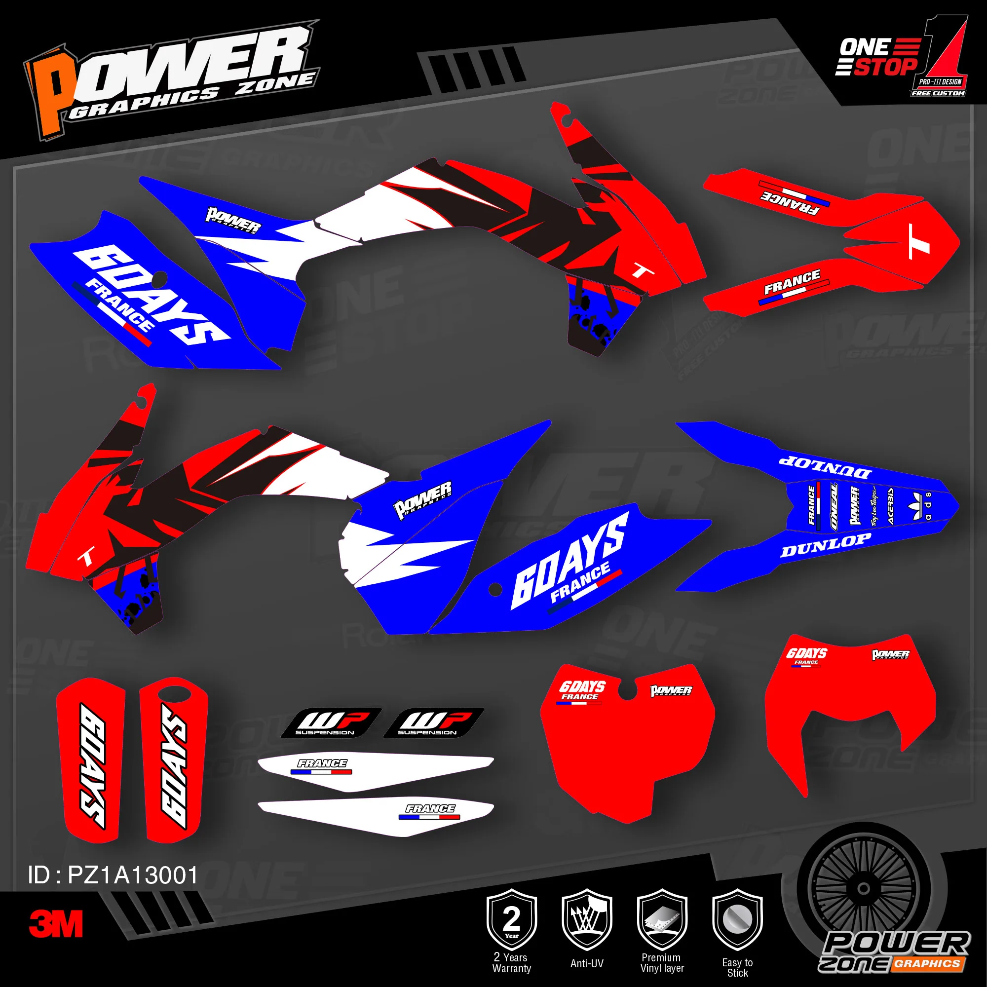 PowerZone Custom Team Graphics деколи для фона 3 м Набор наклеек KTM SX SXF MX 13 15 EXC XCW Enduro 14 16 125 до 500cc