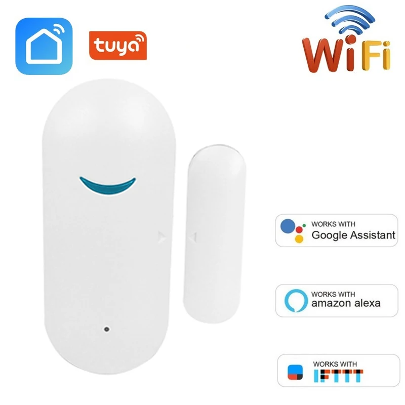 Детекторы Tuya Smart WiFi датчик для двери открытия дверей приложение Life совместимо с