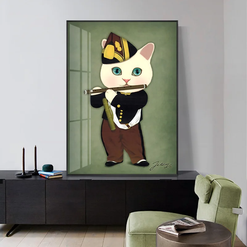 Винтажное украшение для дома картина с рисунком животных Cardinal Cat плакаты