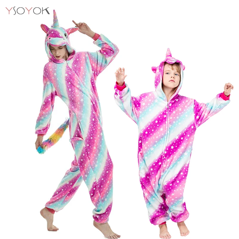 baby clothes brands Kigurumi Panda Animal Adults Unicorn Onesies Pajamas Flannel Boy Girl Unicornio Sleepwear Kids Pyjamas Licorne Cosplay Costumes baby nightgown newborn