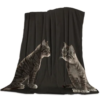 

Flannel Blanket for Bed Cute Cat Shorthair Pet Throw Blanket Portable Soft Blanket Warm Sofa Bed Sheets Blanket for Picnic
