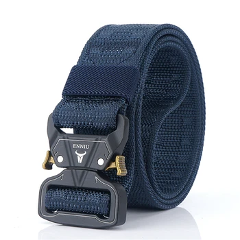 

3.8CM Width Outdoor Safety Belt For Jeans Pants Quick-drying True Nylon Training Belts Quick Release Buckle Canvas Men Belt Gift