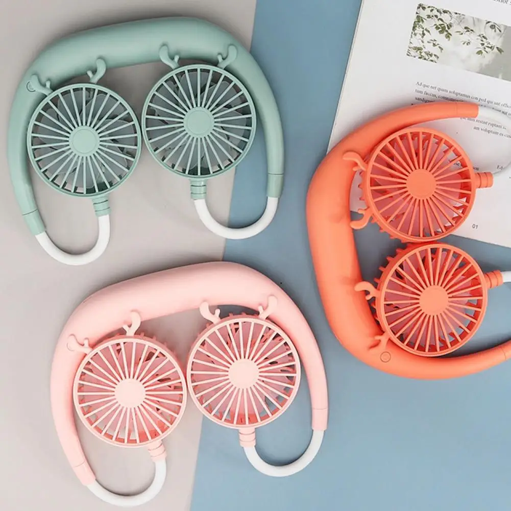 Portable 1200mAr USB Mini Fan Neck Rechargeable Small Sports light Desk Hand Air Conditioner cooler for Room | Обустройство дома