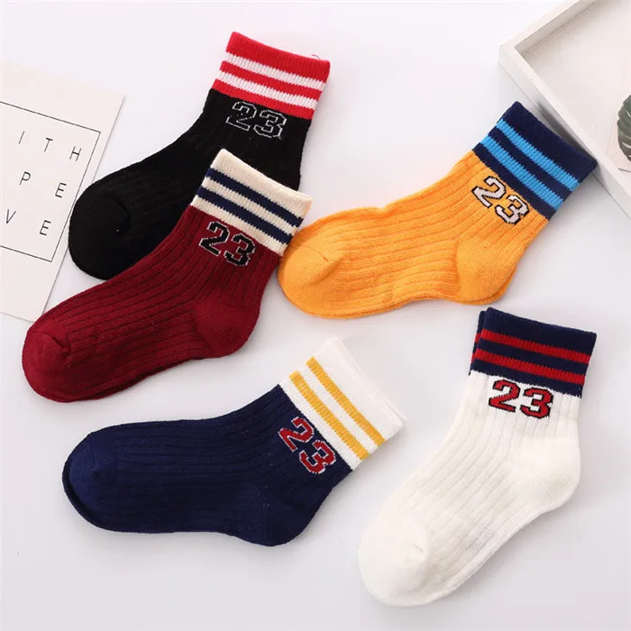 5 пар/лот, Детские хлопковые носки Kawaii на осень и зиму, модные теплые спортивные носки с мультипликационным принтом для мальчиков и девочек, подарки для детей, CN - Цвет: shu zi 23