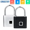 Black silver Keyless USB Rechargeable Door Lock Fingerprint Smart Padlock Quick Unlock Zinc alloy Metal Self Developing Chip ► Photo 1/5