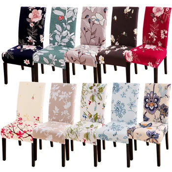

1/4/6PCS Vintage Stretch Chair Covers Removable Washable Flower Printing Seat Protector Slipcover For Wedding Home Decor