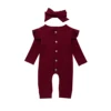 0-24M Newborn Baby Girl Boy Cotton Clothes Knitted Romper Jumpsuit Autumn Outfits 2PCS Set ► Photo 2/6