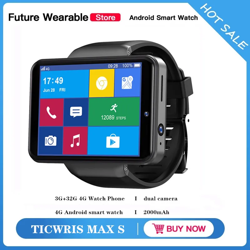 US $149.99 TICWRIS MAX S 24IPS 640480 3G32G 4G Watch Phone Smartwatch Dual Camera Face Unlock Life Assistant GPS Game Play Smart Watch