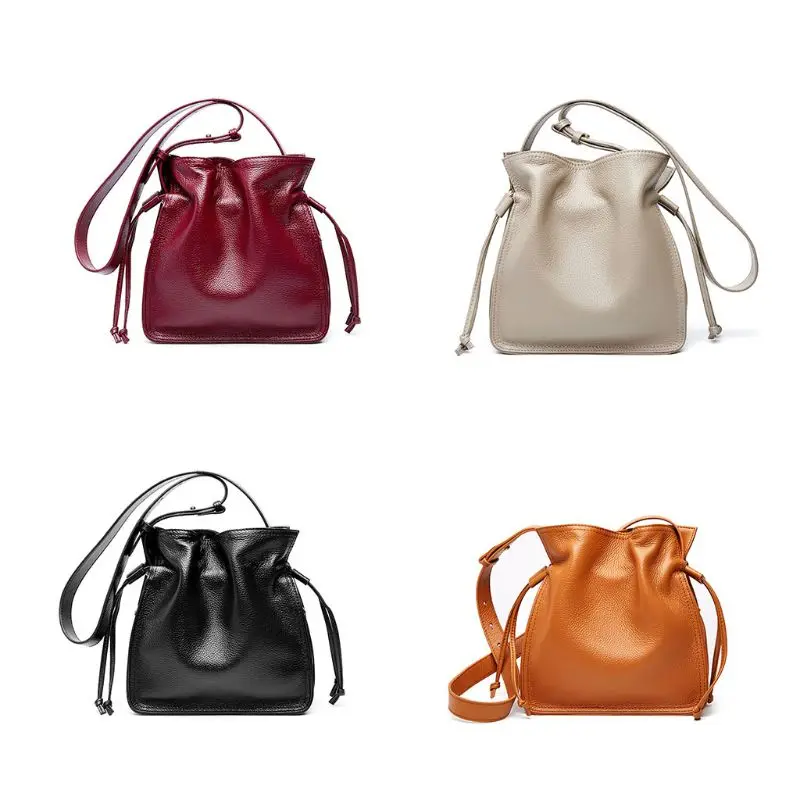 

Women Girls Leather Drawstring Shoulder Bag Purse Tote Messenger Satchel Crossbo
