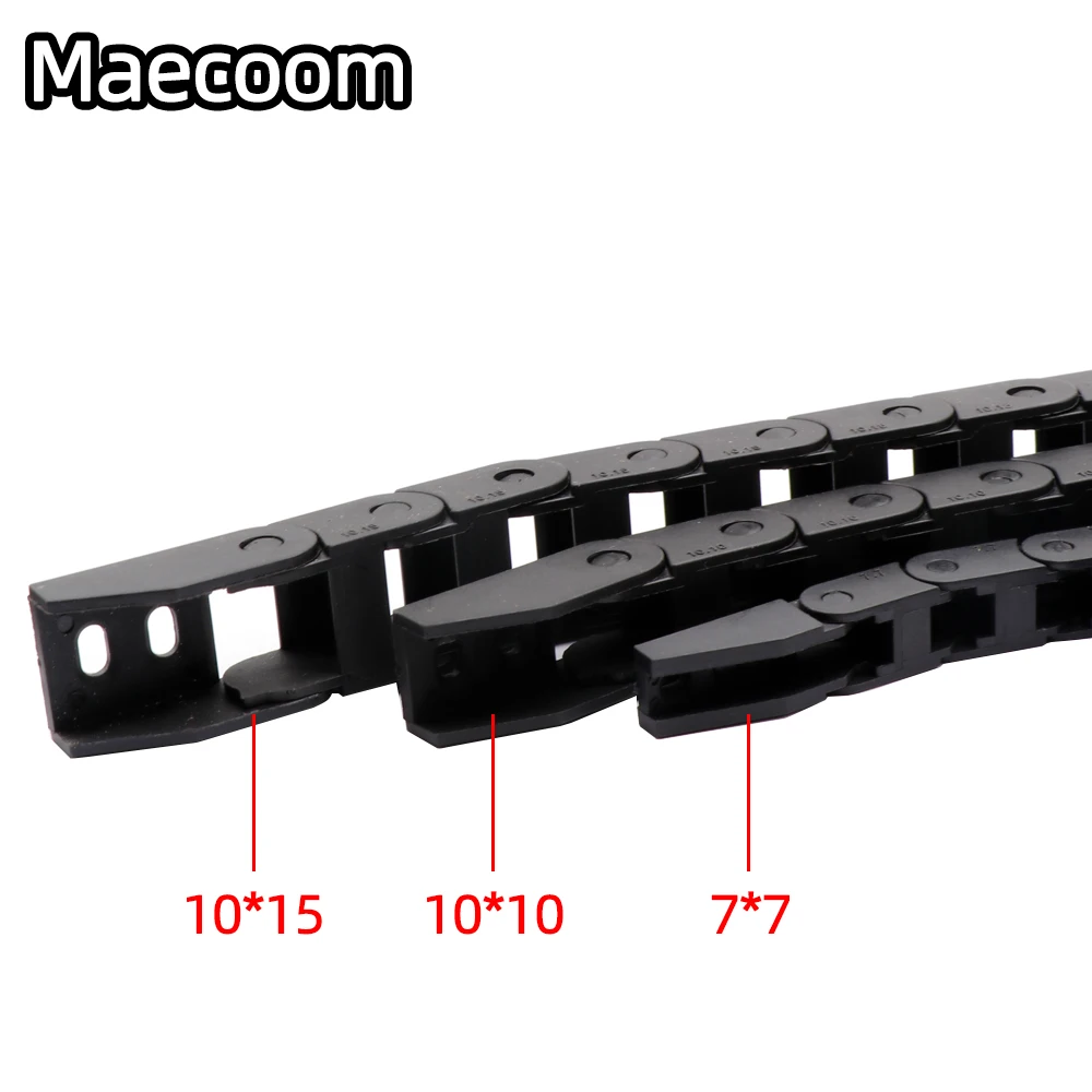 케이블 체인 7x7 10x10 10x15mm L1000mm 케이블 드래그 체인 와이어 캐리어, CNC 라우터 기계용 엔드 커넥터 포함 3D 프린터 부품