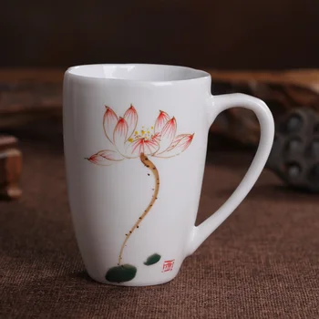 

Jindezhen Ceramics Originality Gift Cup Matte White Glaze Hand Lotus Set Cup Scented Tea Cup