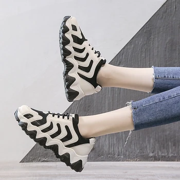 

Women Tenis Spring Chunky Shoes Ins Trendy Shoes Popular 4cm Platform Student Casual Vulcanized Shoes