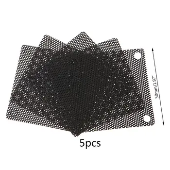 

5PCS PVC Fan Dust Filter PC Dustproof Case Cuttable Computer Mesh Cover 50mm Mesh Black