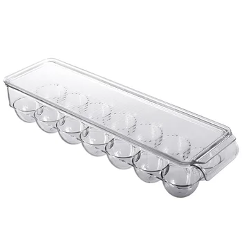 

Kitchen Refrigerator Freshness Box Egg Freshness Rectangular Storage Box Transparent Glove Box Seperated with Lid Egg Box