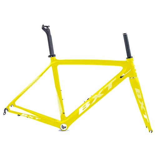 BXT full yellow Карбоновая рама для дорожного велосипеда Di2 и механический 500/530/550 мм, супер светильник, карбоновая рама для дорожного велосипеда+ вилка+ гарнитура, карбоновая рама для велосипеда - Цвет: BXT full yellow