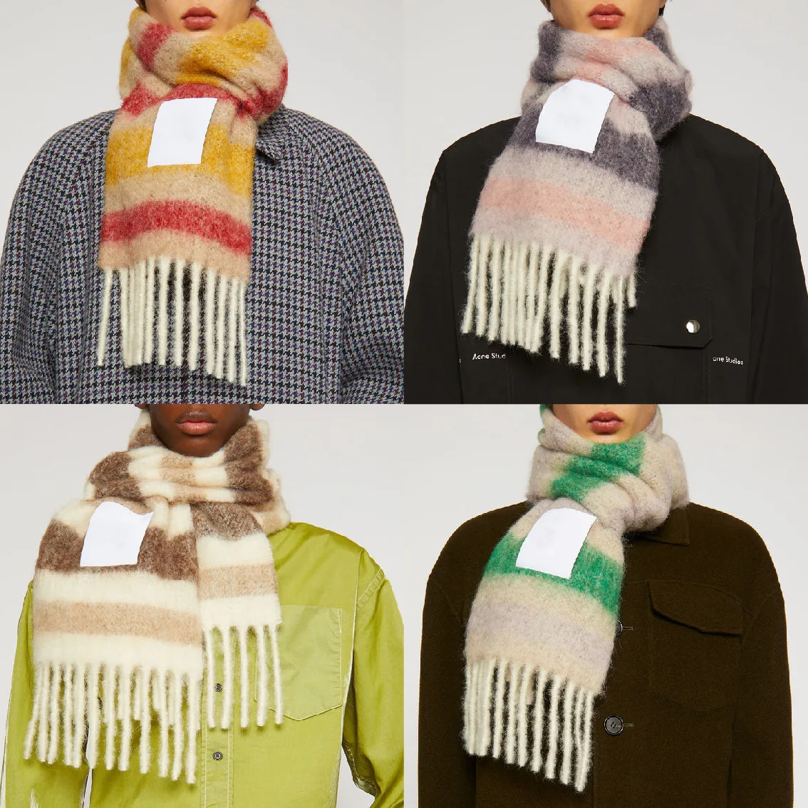 

2020ac new autumn and winter cross stripe plaid scarf for men and women with thickened warm shawl