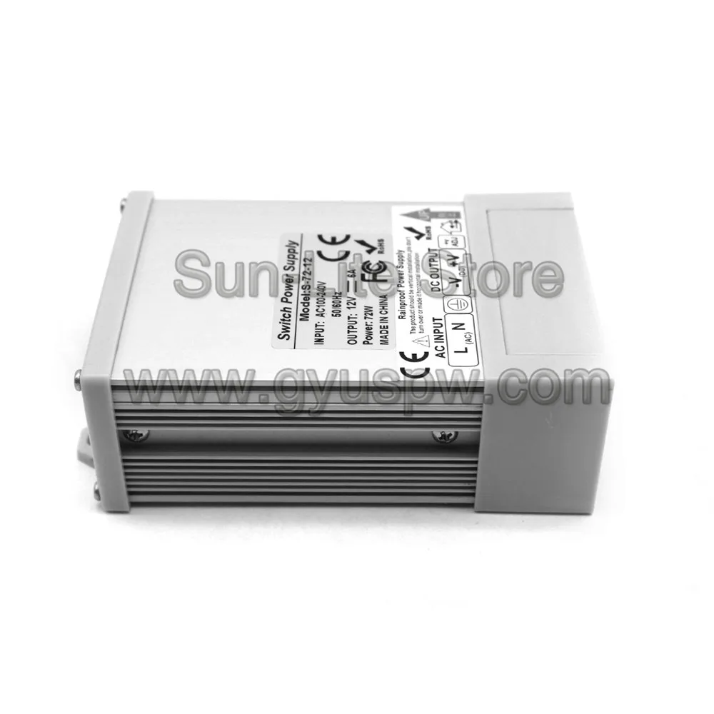 AC к DC12V 6A 72 Вт непромокаемый источник питания Трансформаторы AC-DC 12 в наружный блок питания s адаптер для светодиодных лент, светильник, монитор