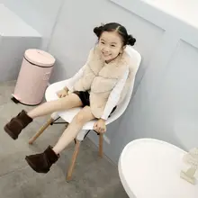 Детский меховой жилет г. Осенне-зимний меховой жилет из искусственного лисьего меха в Корейском стиле для маленьких мальчиков