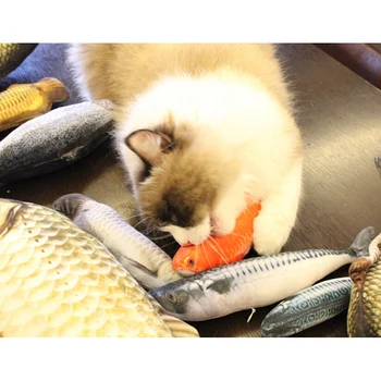 

Creative Catnip Artificial Fish Cat Pillow Toy High Quality Soft Model Toy Grass Carp Gold Arowana Red Arowana Silver Arowana