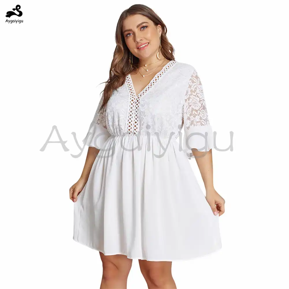 plus size cream dress