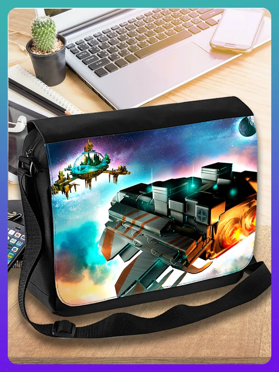 Сумка для ноутбука планшета рюкзак портфель на плечо с принтом настольная игра