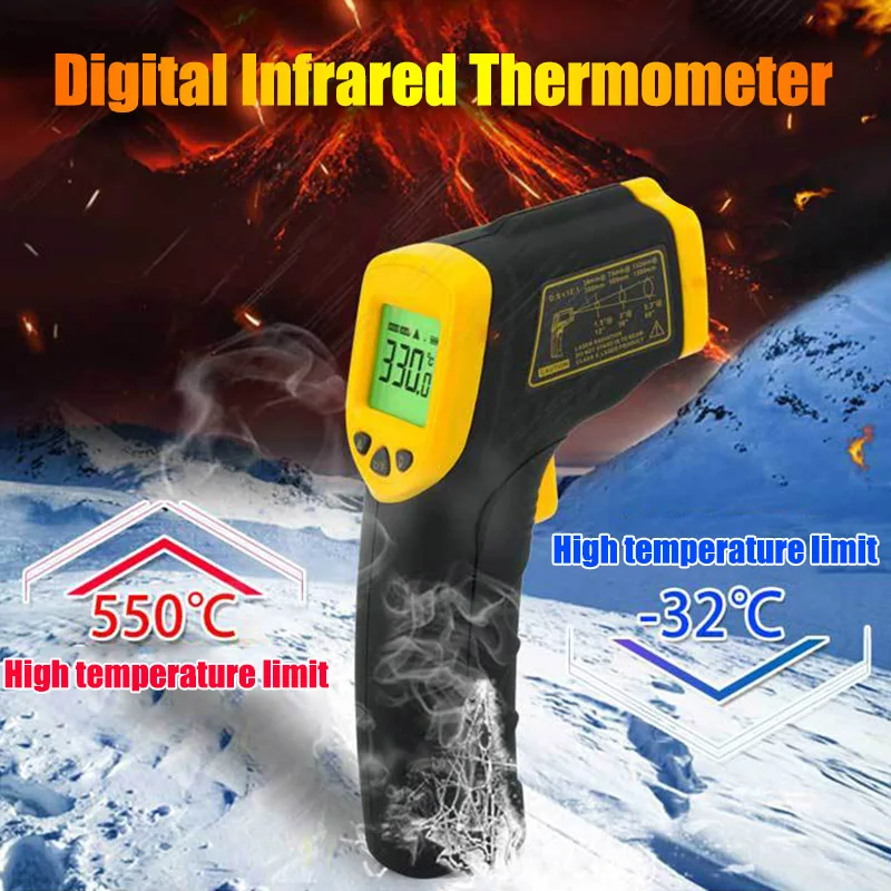 

Infrared Thermometer LCD Display No-contact Digital Thermometers for Industry Home Cooking AR550 GK99