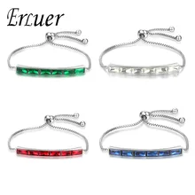 ERLUER регулируемые браслеты Очаровательные Роскошные браслеты дружбы с кристаллами и цирконием женские брендовые браслеты для женщин ювелирные изделия