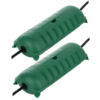 

2Pc Waterproof Connection Box Extension Cord Cover Safety Seal for Outdoor Fountain / LED Strip Light / Power Tool