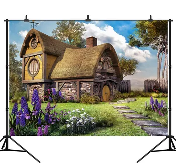 

Photography Backdrop Fairy Tale Hut Birthday Party Personalized Photo Background