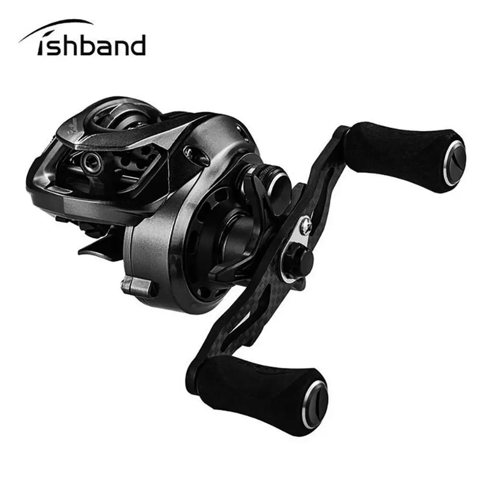 Fishband GH100 7.2:1 Speed Ratio Right Left Hand Baitcasting Carbon Rocker Arm Fishing Reel Shallow Spool Fishing Gear Fishband GH100 7.2:1 Speed Ratio Right Left Hand Baitcasting Carbon Rocker Arm Fishing Reel Shallow Spool Fishing Gear