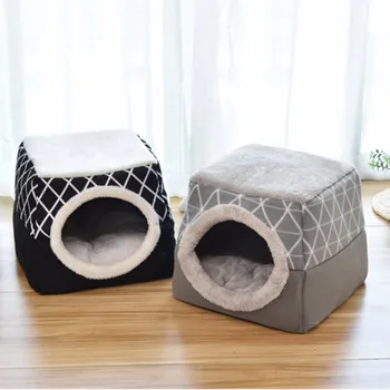 

Pet Cat Nest Soft and Comfortable Detachable Closed Cat House Bottom Non-Slip Wear-resistant Bite-resistant Pet Rest Supplies