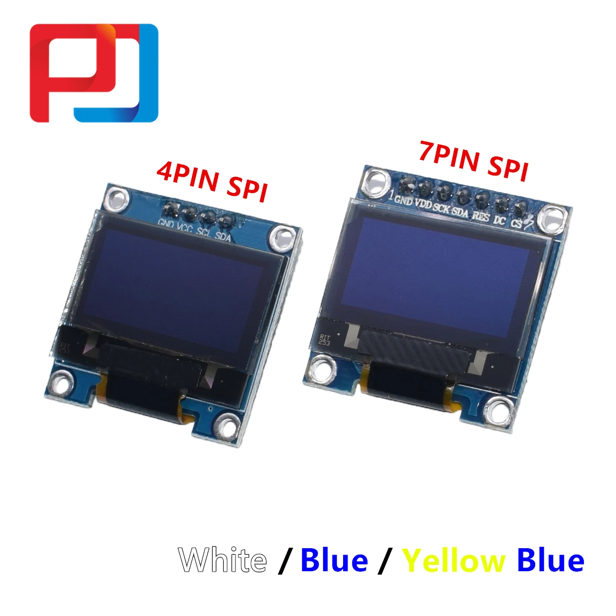 4pin 7pin белый/синий/желтый синий цвет 0 96 дюймов 128X64 OLED модуль дисплея для Arduino &quotIIC