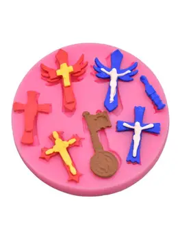 

Cross Shape Keychain Silicone Mold Cross Pendant Fondant Mold Pudding Craft Tool