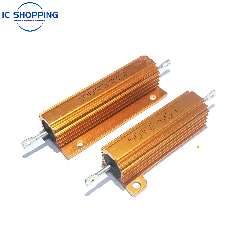 NEW Aluminum Power Metal Shell Case Wirewound Resistor 50W 100W 0.01R ~ 100K 1 3 4 6 8 10 20 200 500 1K 10K Ohm RX24 Resistance