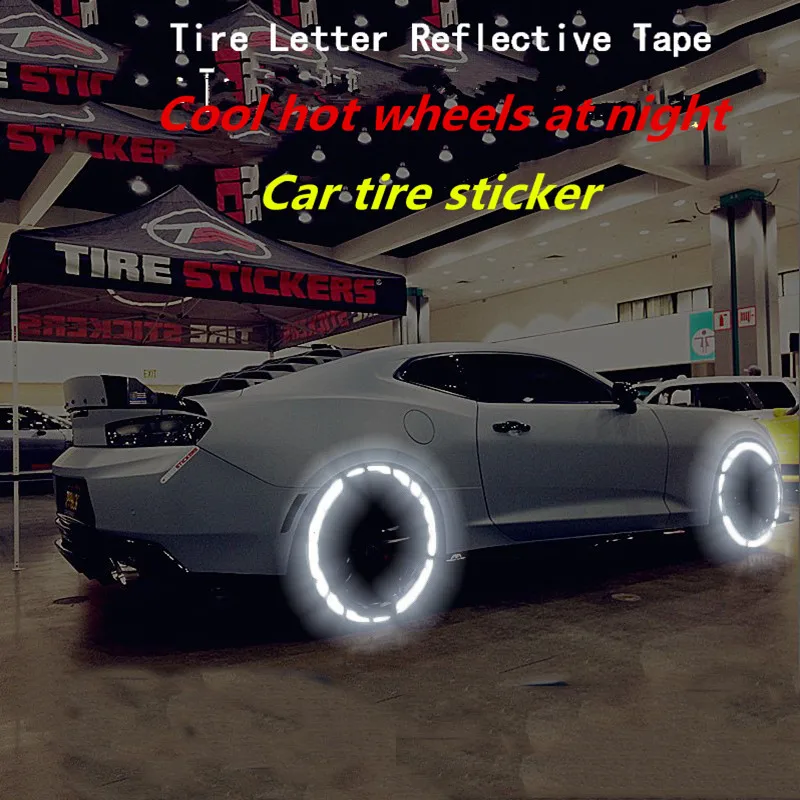 3D Reflective Stickers Amg Logo Letters Tire Sticker DIY Styling Personality Wheels Decal Motorcycle Stickers Car Accessories