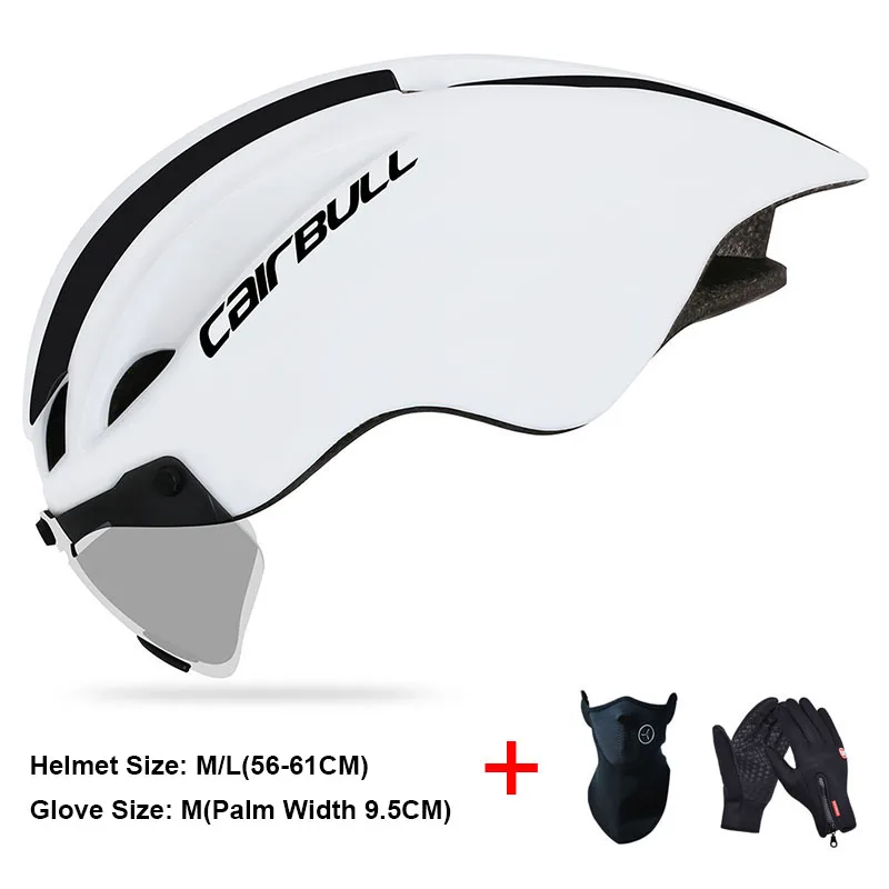 White Glove M Открытый Спортивный MTB велосипедный шлем с TT Объектив Маска перчатки ветрозащитный дорожный горный велосипед шлем Сверхлегкий велосипедный шлем для верховой езды - Цвет: White Glove M