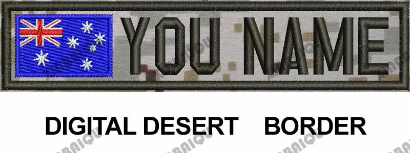Digital Desert Frame Вышивка на заказ патч флаг Австралии пользовательское имя нашивка-лента крюк и петля Мультикам зеленый ACU черный AU FG Tan - Цвет: Digital Desert Frame