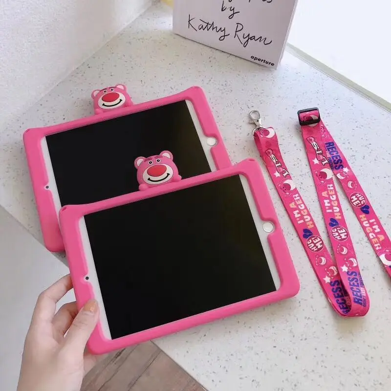 Для iPad 9,7 Pro 9,7 10,5 Air 1 2 Чехол милый мультфильм дети Обложка для iPad 2/3/4 мини-1 шт., для детей 2, 4, 5, силиконовая подставка ремешок чехол