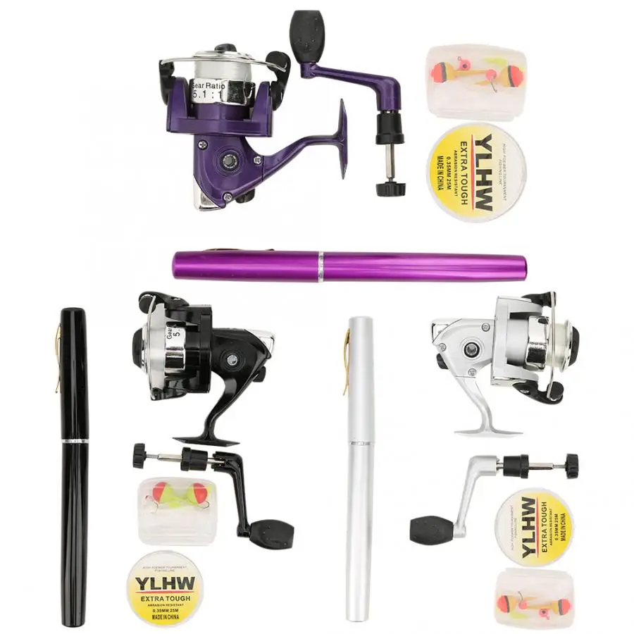 Fishing Rod Combo 5.1: 1 Baitcasting Reel and Adjustable Fish Pole Set with Line Bait Lead Head Hook Buoy Kit Tools | Спорт и