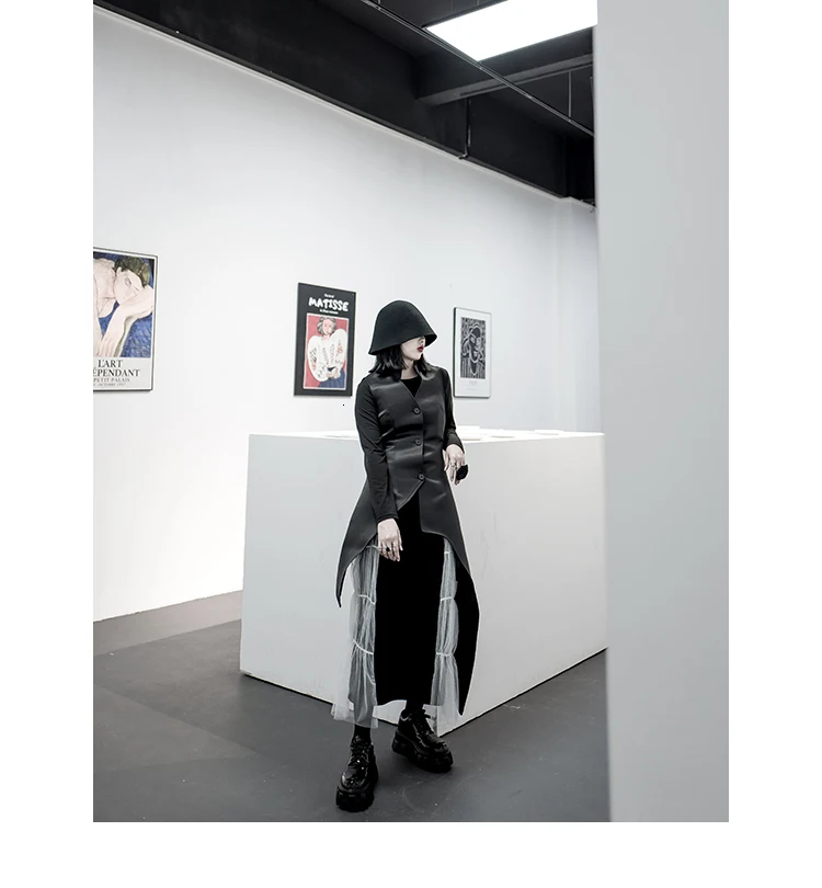 [DEAT] High Elastic Waist Mesh Spliced Pleated Mixed Color Half-body Skirt Women Fashion Tide New Spring Autumn 13E366