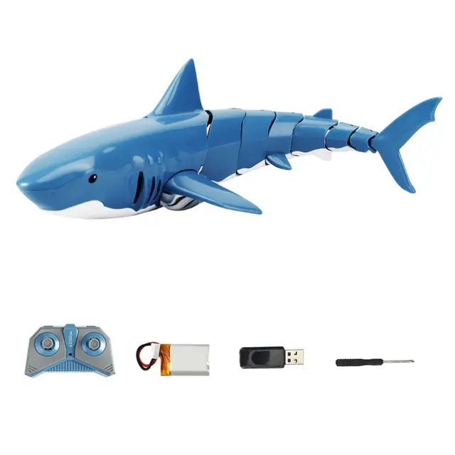 RC Simulation Shark Toys 2.4G 4CH Waterproof Electric Remote Control Shark Boat Swimming Pool Bathroom Children Toys Gift 4