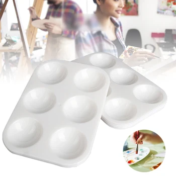 

25pcs Paint Palette Painting Tool Watercolor Pallets Artist Plastic Professional Art Supplies DIY Craft Rectangular Tray 6 Well