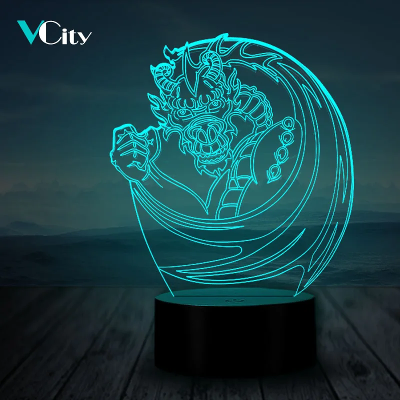 Светодиодный ночсветильник VCity Dragon 3D лампа с USB-зарядкой и сенсорным управлением