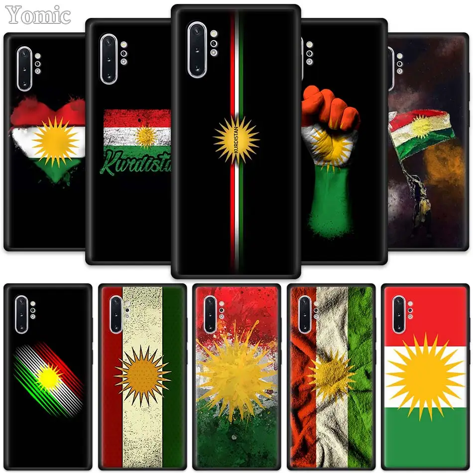 

kurdistan Curdistan flag Case for Samsung Galaxy Note 10 5G M40 M30 M20 S10 Plus A50 A70 Black Silicone Phone Cover