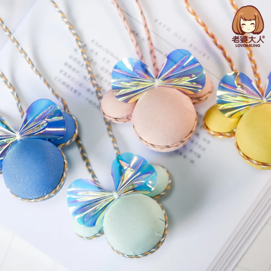 

His Wife Bear Bright Skin Jelly Color Bow Cartoon CHILDREN'S Necklace Princess Necklace Choker Sweater Chain