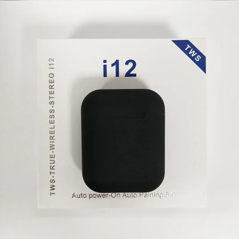 I7s i11 i12 TWS,, беспроводные Bluetooth наушники, гарнитура, Двойные близнецы, стерео музыкальные наушники для всех смартфонов - Цвет: i12-black