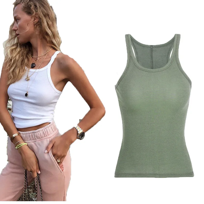 

MRMT 2023 Brand New Spring and Summer New Fashion Women's Vest Solid Color Narrow Shoulder T-shirt for Female Slim Tops Vest