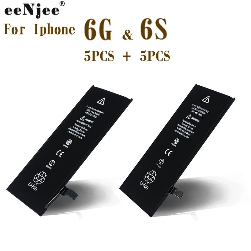 Розетка 5 шт. батарей для Iphone 6 6G и 6S ORG качественная китайская батарея от