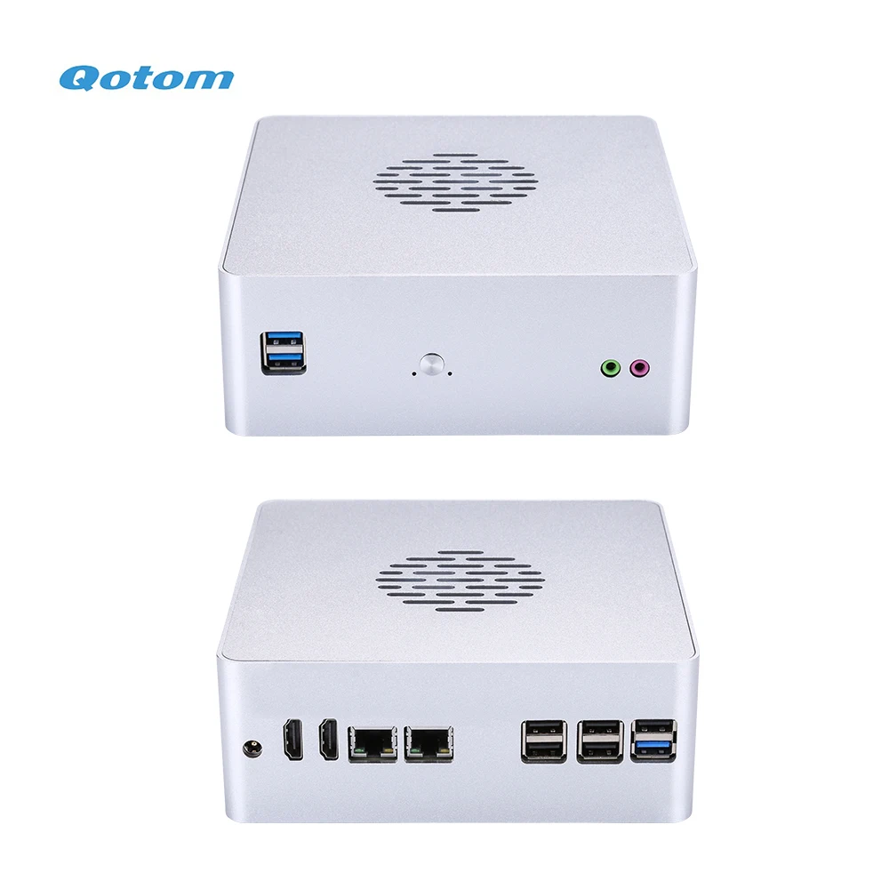Настольный мини компьютер Qotom DIY Q600S системная плата поддержка 6 го 7 поколения